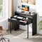 Extendable Home Office Computer Desk with 2 Drawers and Rolling Base